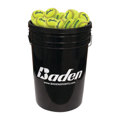 Baden Ballistic Pitching Machine Softballs & One Ball Bucket (2 Dozen)