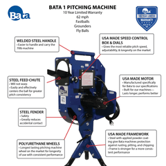 BATA 1 Bb/Sb Combination Pitching Machine PM Bata B1 C 10