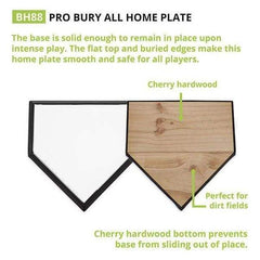 Champion Sports Cherry Hardwood Bottom Pro Bury-All Home Plate BH88