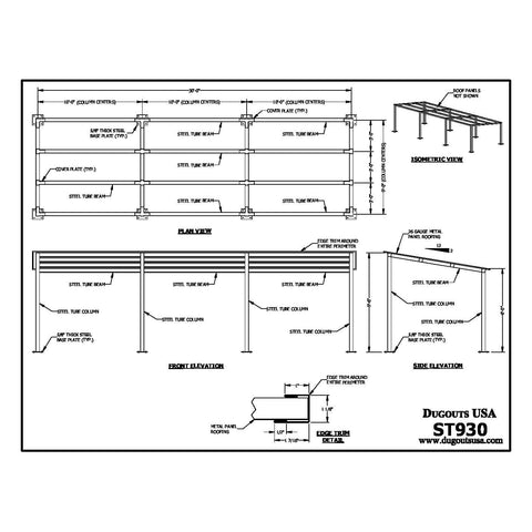 Dugouts USA Southern Steel Dugout Frames