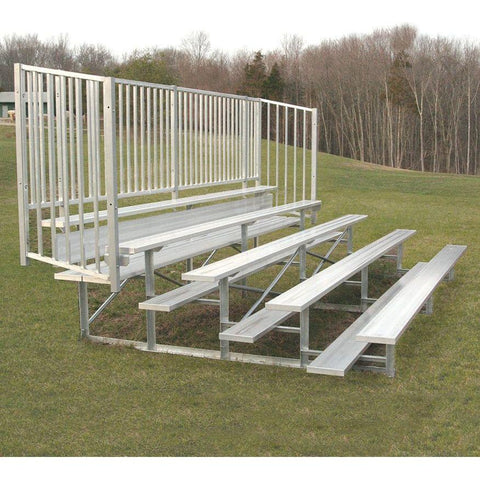 Jaypro Bleacher - 15' (5 Row - Single Foot Plank, with Guard Rail) - Enclosed (Powder Coated) BLCH-5GRPC