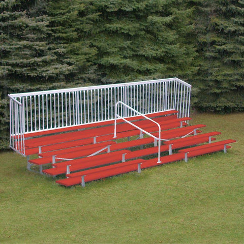 Jaypro Bleacher - 21' (5 Row - Single Foot Plank with Guard Rail & Aisle) - Enclosed (Powder Coated) BLCH-521ASGRPC