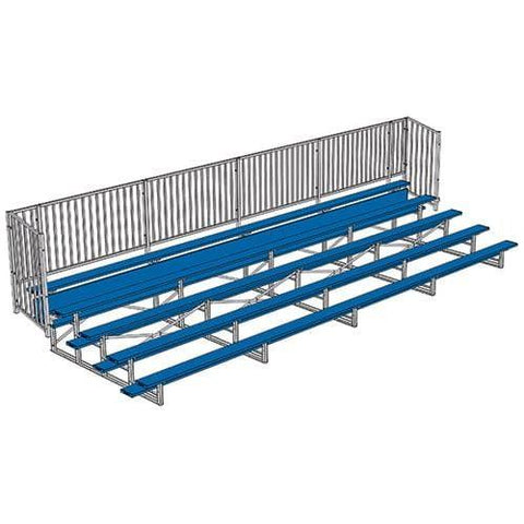 Jaypro Bleacher - 27' (5 Row - Single Foot Plank with Guard Rail) - Enclosed (Powder Coated) BLCH-527GRPC