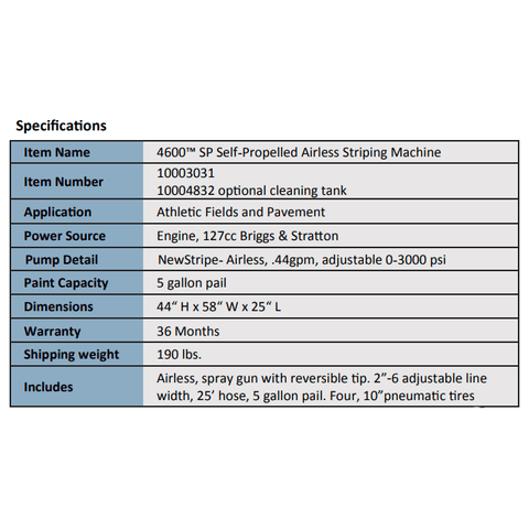 Newstripe 4600 SP Self-Propelled Airless Striping Machine