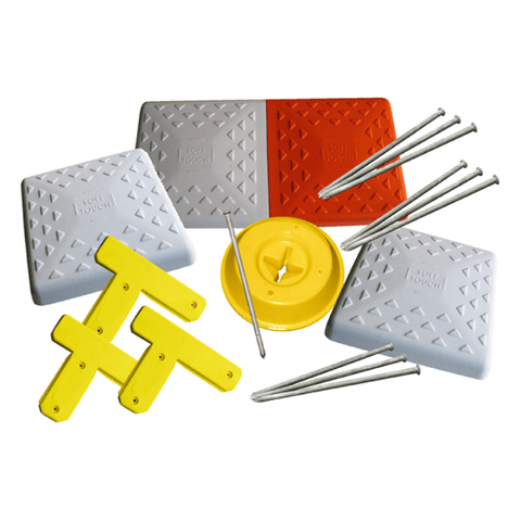 Soft Touch Set Of 14” Spike Down Base Covers W/ Double First Base And Mounting System S14DBL-SET