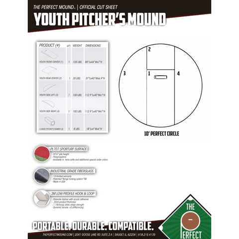 The Perfect Mound Youth League Portable Pitching Mound YM104
