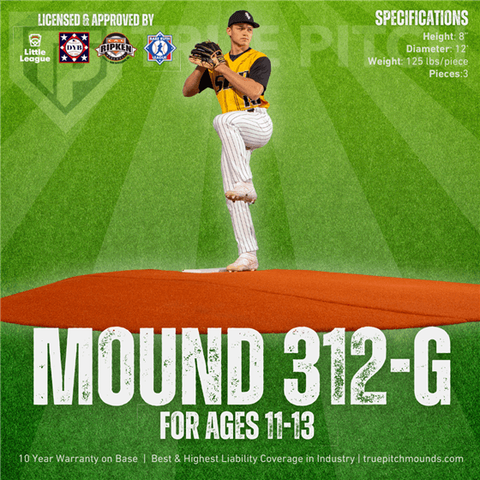 True Pitch 312-G 8” Little League Baseball Portable Pitching Mound