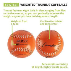 Champion Sports Weighted Softball Set of 8 SBWTSET
