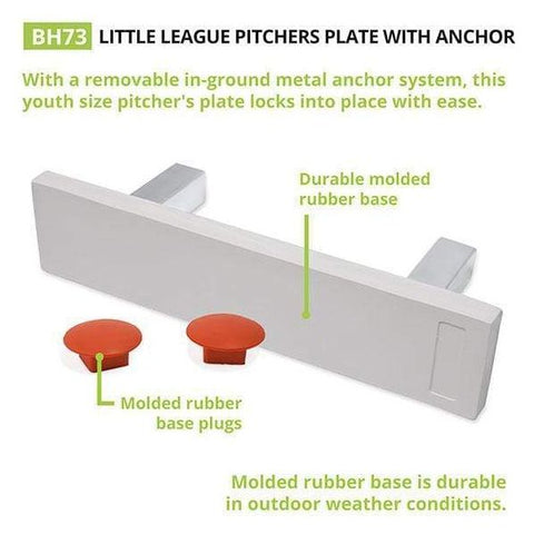 Champion Sports Youth Pitcher's Plate w/ Ground Anchors BH73