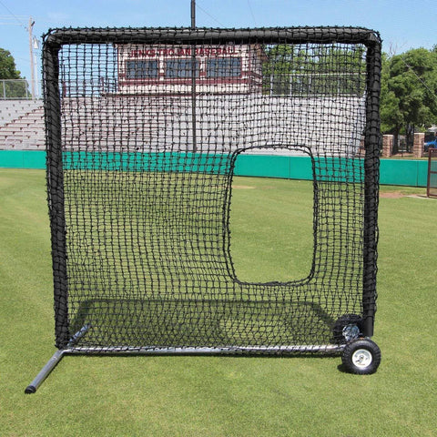 Cimarron 7' x 7' #84 Softball Pitching Screen w/ Wheels & Padding CMH-7x784PSBNFWP