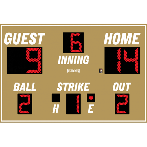 Electro-Mech LX1260 Full Size Baseball Scoreboard With BSO Digits