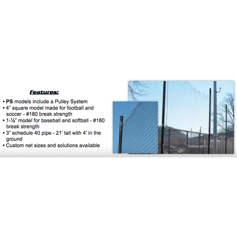 Fisher Athletic 1 7/8" SQ Sports Field Netting w/ Pulley System