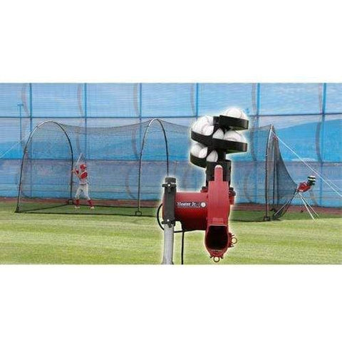 Heater Jr. Baseball Pitching Machine w/ Xtender 24' Batting Cage BSC599