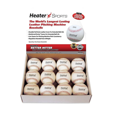 Heater Leather Pitching Machine Baseballs (1 Dozen) PMBL44_TOP_GRAIN