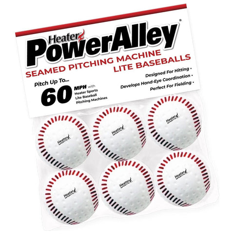 Heater PowerAlley Seamed 60 MPH White Lite Baseballs