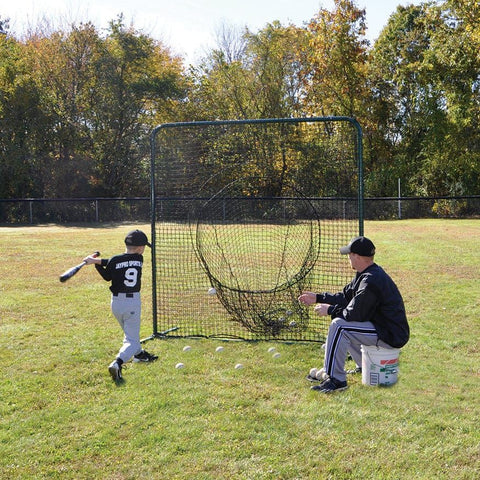 Jaypro Batting Practice Screen - 7'H x 7'W - Portable - Soft Toss (Black) PSTS-77