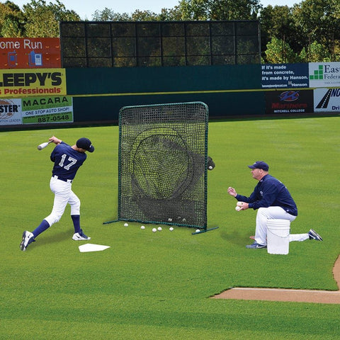 Jaypro Batting Practice Screen - 7'H x 7'W - Portable - Soft Toss (Black) PSTS-77