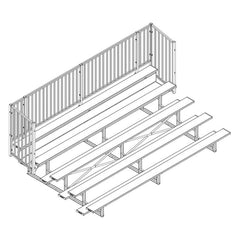 Jaypro Bleacher - 15' (5 Row - Single Foot Plank, with Guard Rail) - Enclosed BLCH-5GR