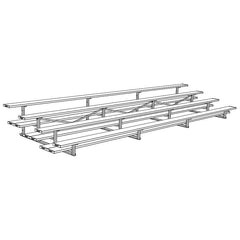 Jaypro Bleacher - 21' (3 Row - Double Foot Plank) - All Aluminum BLDP-421AL