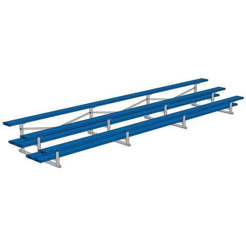 Jaypro Bleacher - 21' (3 Row - Double Foot Plank) - All Aluminum (Powder Coated) BLDP-321ALPC