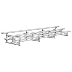 Jaypro Bleacher - 21' (3 Row - Single Foot Plank) - All Aluminum BLCH-321AL