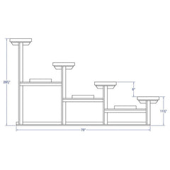 Jaypro Bleacher - 21' (4 Row - Single Foot Plank) - Standard, Outdoor BLCH-421