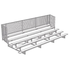 Jaypro Bleacher - 21' (5 Row - Single Foot Plank with Guard Rail) - Enclosed BLCH-521GR