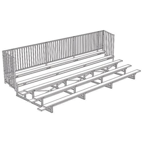 Jaypro Bleacher - 21' (5 Row - Single Foot Plank with Guard Rail) - Enclosed BLCH-521GR