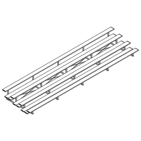 Jaypro Bleacher - 27' (4 Row - Double Foot Plank) - All Aluminum BLDP-427AL