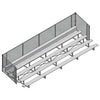 Image of Jaypro Bleacher - 27' (5 Row - Single Foot Plank with Chain Link Rail) - Enclosed BLCH-527C