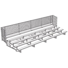 Jaypro Bleacher - 27' (5 Row - Single Foot Plank with Guard Rail) - Enclosed BLCH-527GR