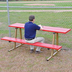 Jaypro Scorer Table (Outdoor) with Bench - 7-1/2' - Portable (Powder Coated) ST75PC