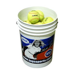 JUGS Bucket of LeatherLast Pitching Machine Softballs (2 Dozen) B5260