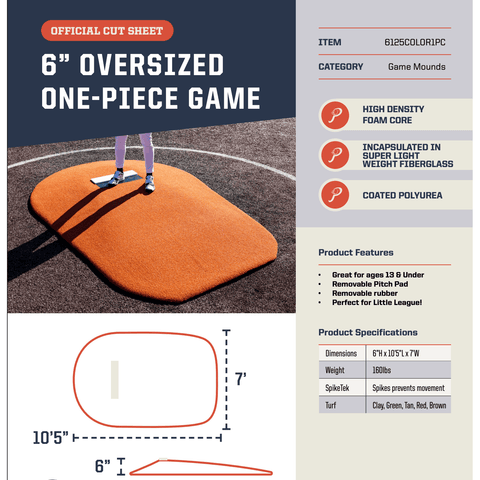 Portolite 6" Oversized Baseball Portable Pitching Mound 61251PC