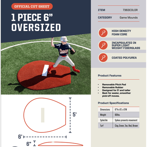 Portolite 6" Oversized Stride Off Youth Portable Pitching Mound 7363