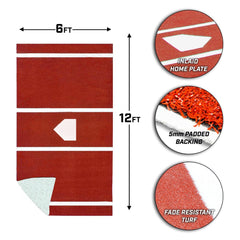ProMounds 12' X 6' Batting Mat Pro With Inlaid Home Plate