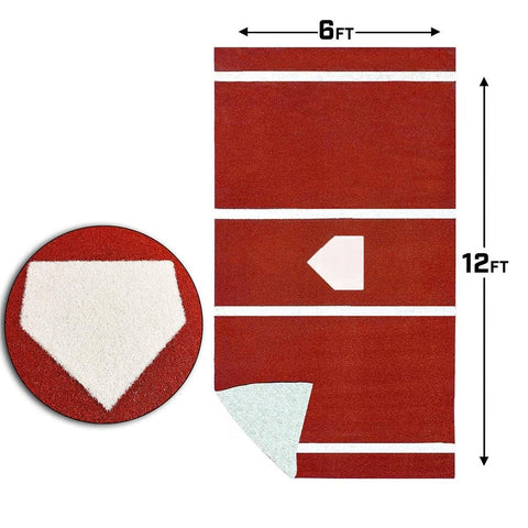 ProMounds 12' X 6' Batting Mat Pro With Inlaid Home Plate