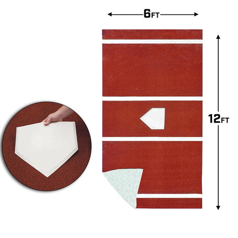 ProMounds 12' x 6' Pro Lined Artificial Turf Baseball Batting Mat