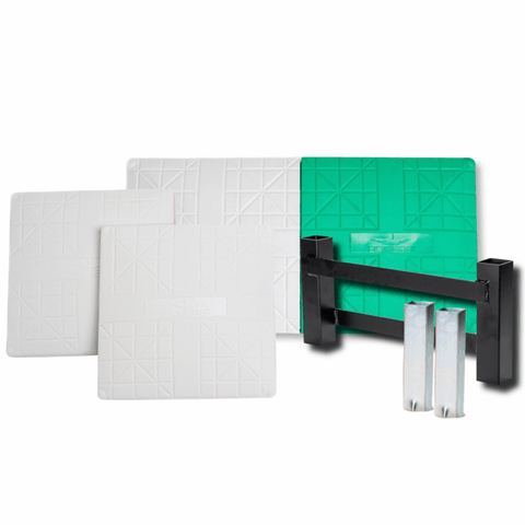 Rogers Pro-Style Base Set w/ Double First Base White/Green RPSB-2-DBL-FST-G