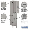 Image of Salsbury 12" Wide Double Tier Standard Metal Locker 12" W x 78" H x 12" D (Unassembled)