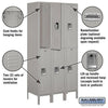 Image of Salsbury 12" Wide Double Tier Standard Metal Locker 36" W x 78" H x 12" D (Unassembled)