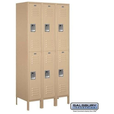 Salsbury 12" Wide Double Tier Standard Metal Locker 36" W x 78" H x 15" D (Unassembled)