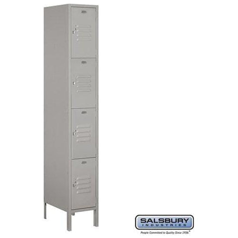 Salsbury 12" Wide Four Tier Standard Metal Locker 12" W x 78" H x 12" D (Unassembled)