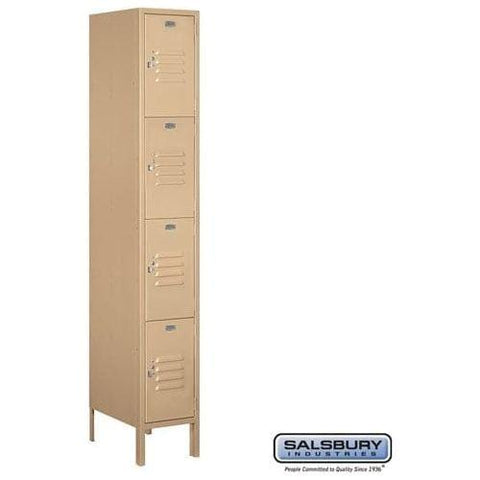 Salsbury 12" Wide Four Tier Standard Metal Locker 12" W x 78" H x 18" D (Unassembled)