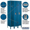 Image of Salsbury 12" Wide Single Tier Standard Metal Locker 36" W x 78" H x 18" D (Unassembled)