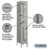 Image of Salsbury 12" Wide Single Tier Vented Metal Locker 12" W x 78" H x 12" D (Unassembled)