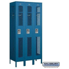 Salsbury 12" Wide Single Tier Vented Metal Locker 36" W x 78" H x 12" D (Unassembled)