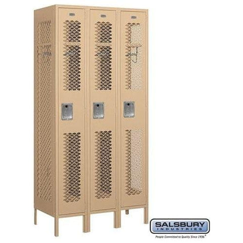 Salsbury 12" Wide Single Tier Vented Metal Locker 36" W x 78" H x 12" D (Unassembled)