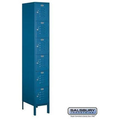 Salsbury 12" Wide Six Tier Box Style Standard Metal Locker 12" W x 78" H x 12" D (Unassembled)