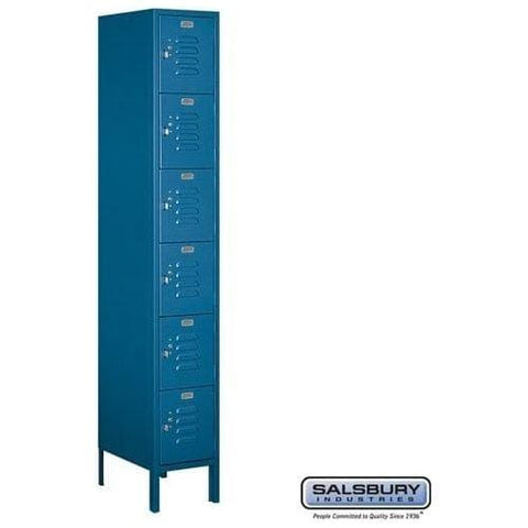 Salsbury 12" Wide Six Tier Box Style Standard Metal Locker 12" W x 78" H x 12" D (Unassembled)